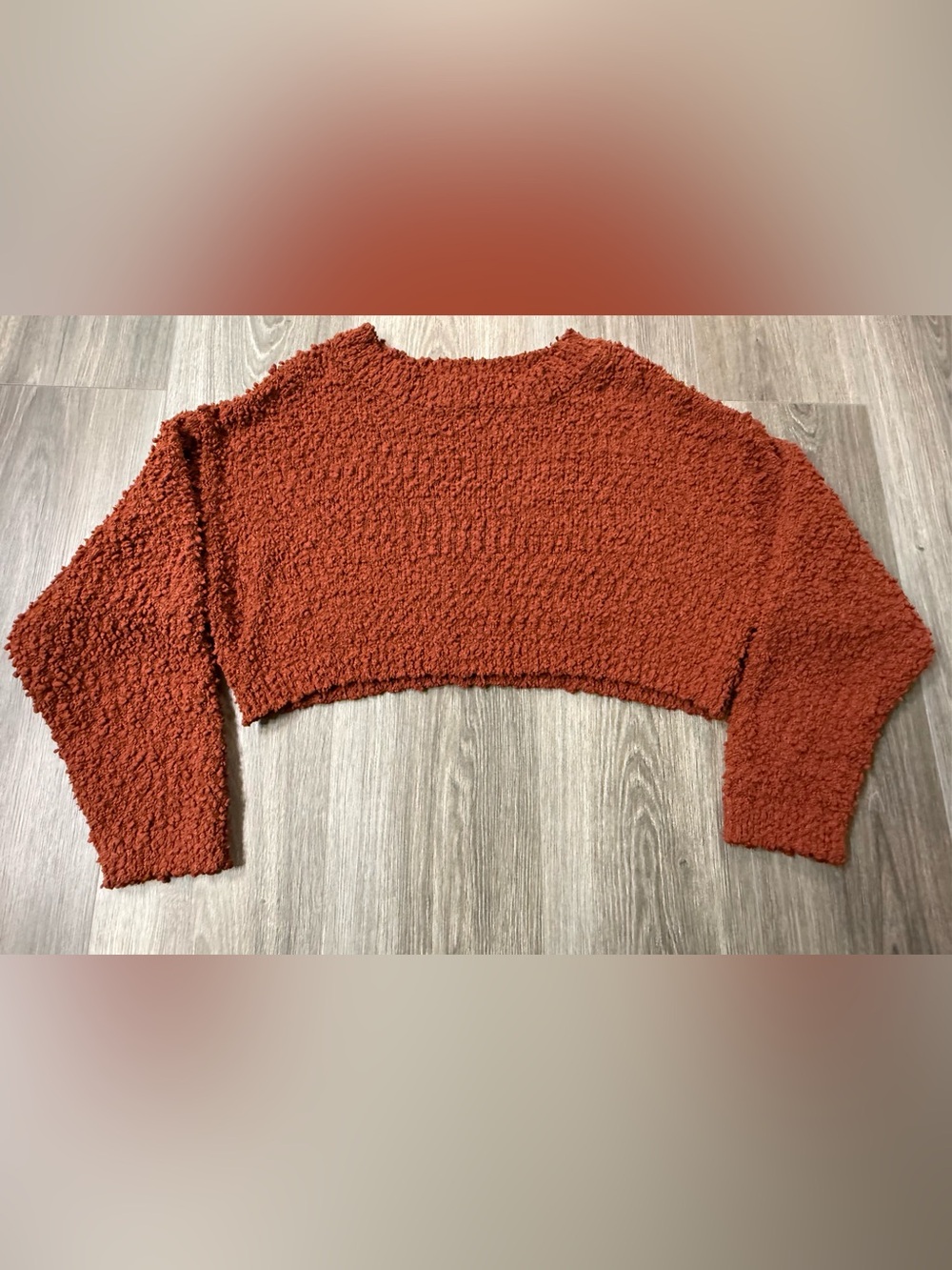 Arizona Jean Co | Cropped Popcorn Knit Sweater | Rust | Small